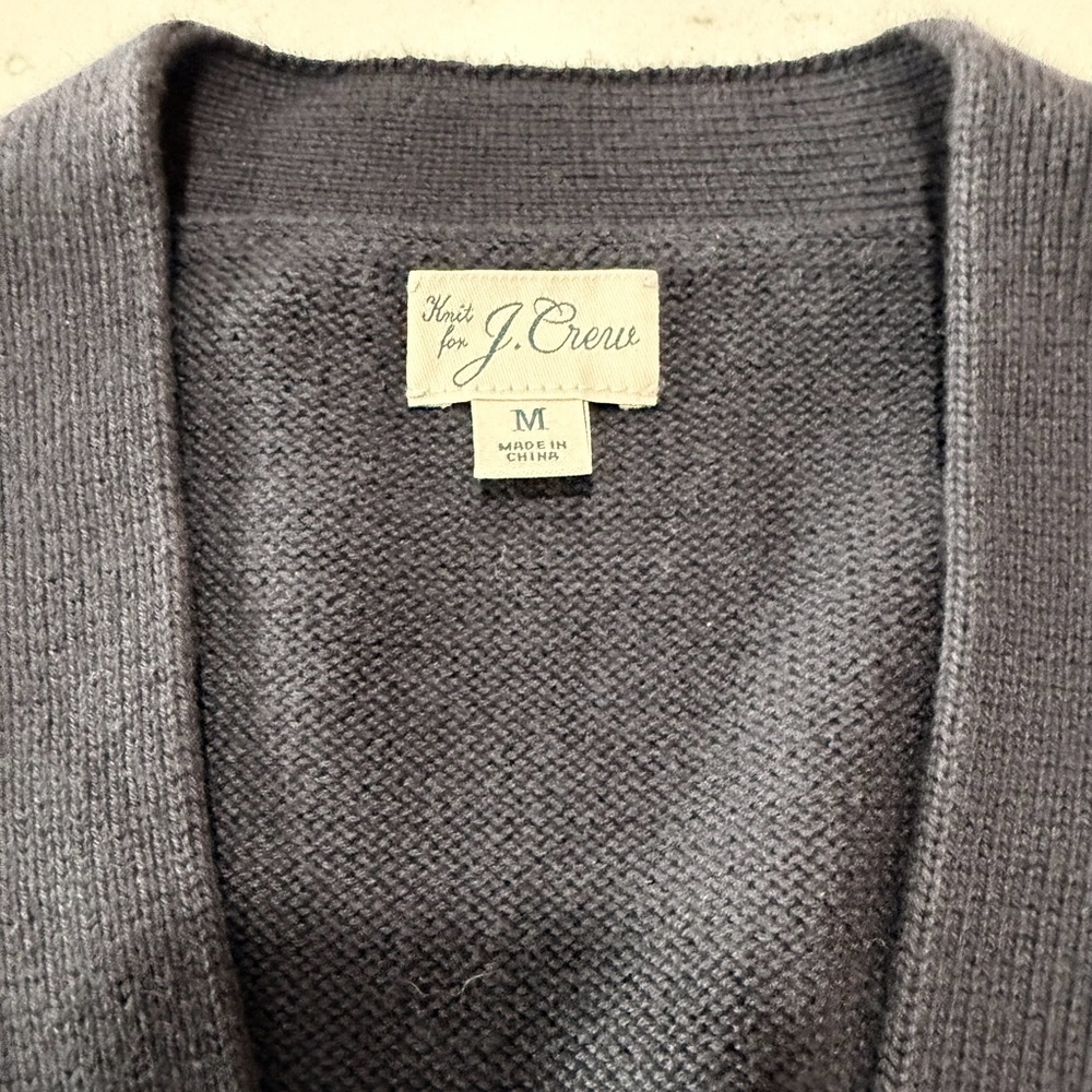J Crew Heritage Navy cotton V-neck cardigan sweater